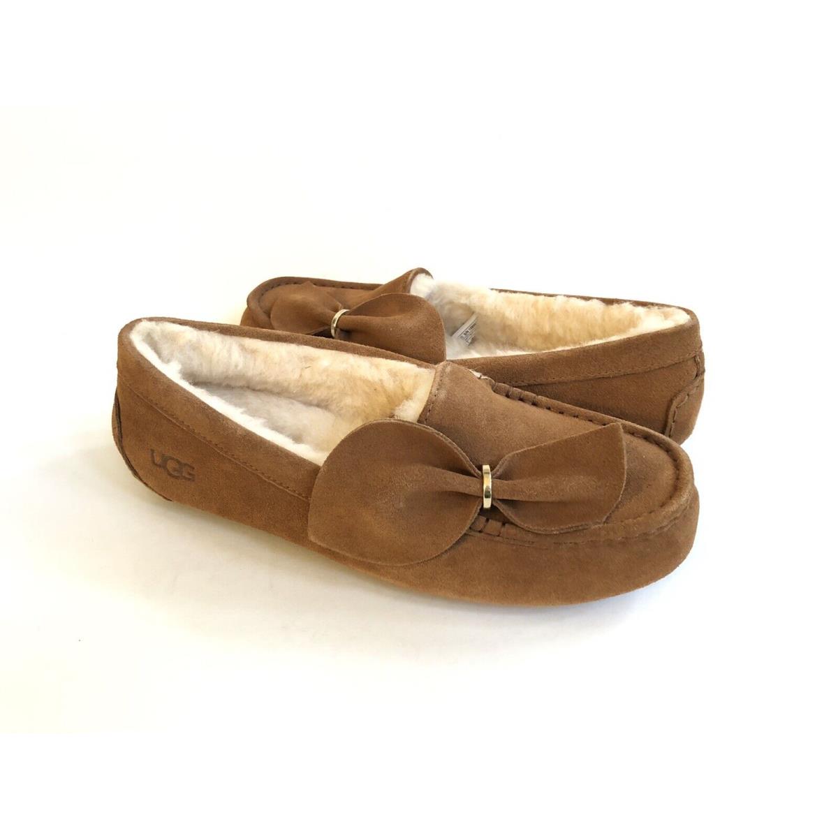 Ugg Ansley Twist Chestnut Shearling Lined Moccasin Shoe US 11 / EU 42 / UK 9