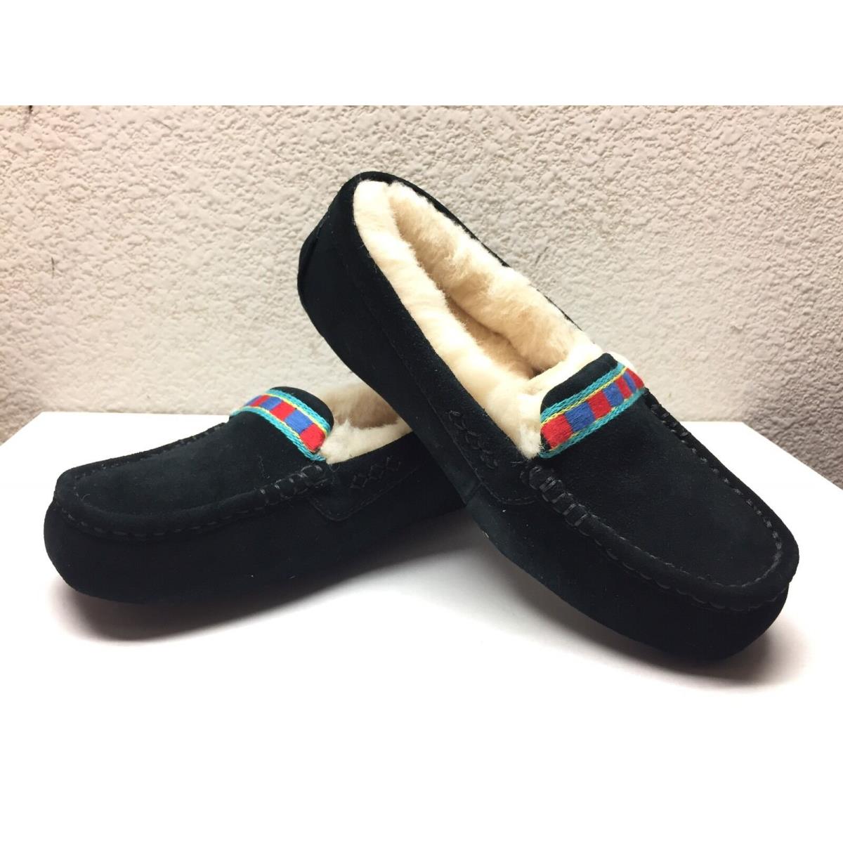 Ugg Ansley Embroidery Black Moccasin Shoe US 6 / EU 37 / UK 4.5