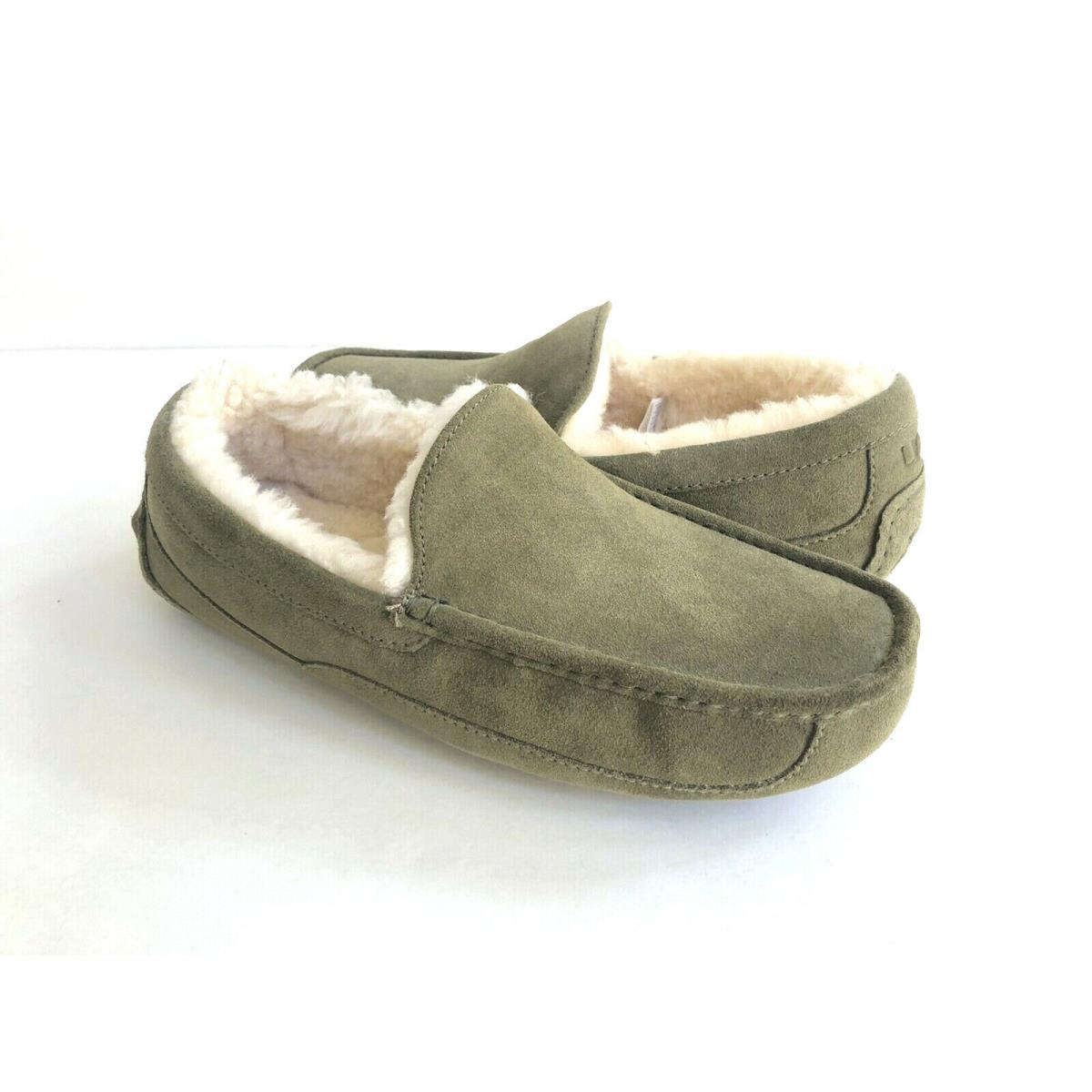 Ugg Ascot Moss Green Suede Shearling Lined Moccasin Shoe US 10 / EU 43 / UK 9