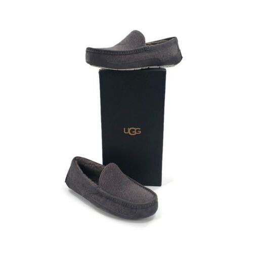 Ugg Ascot Slipper Mens Size 9 Suede Moccasin Grey Shoes Sheepskin Linining