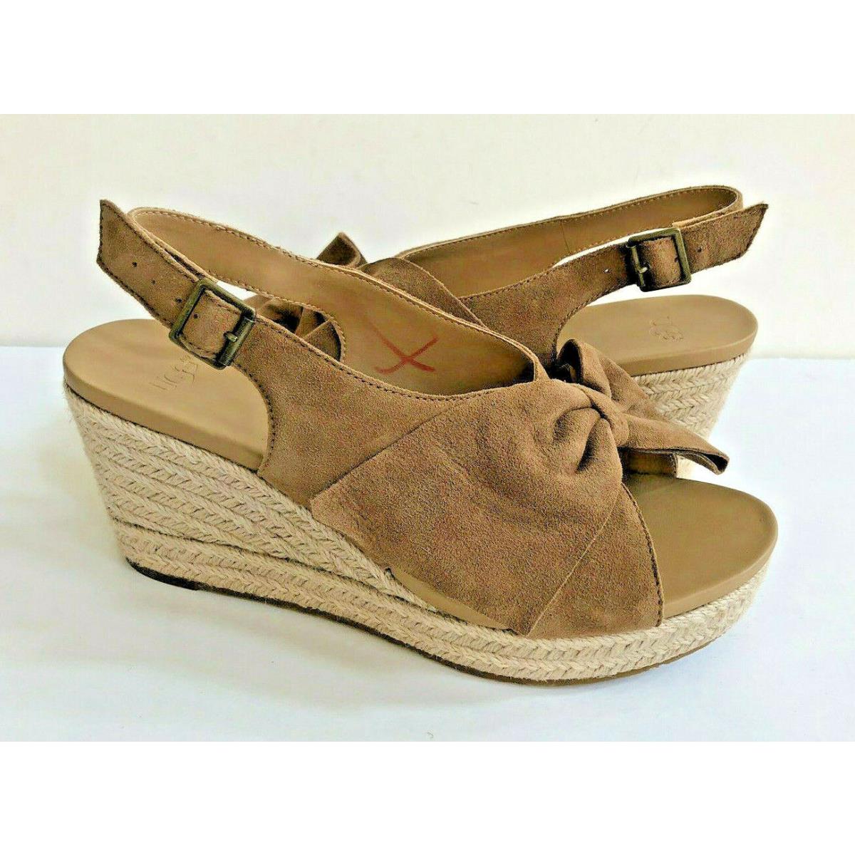 Ugg Camilla Bow Chestnut Wedge Sling Back Shoe Size US 8.5 / EU 39.5 / UK 6.5