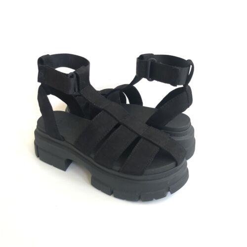 Ugg Ashton Strappy Black Chunky Slide Sandals US 12/ EU 43 / UK 10