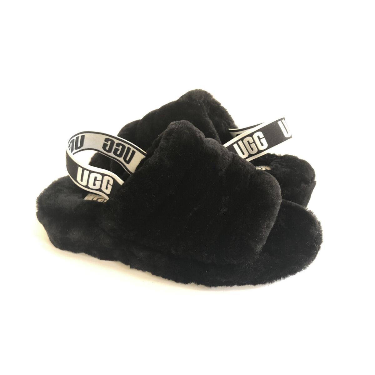 Ugg Fluff Yeah Slide Black Mocassin Slip ON Sandal US 5 / EU 36 / UK 3