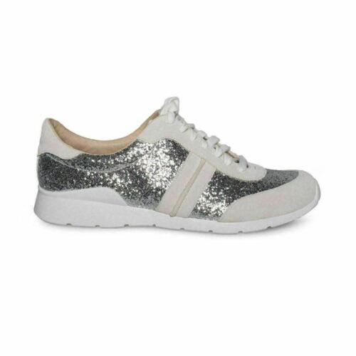 Ugg Jaida Glitter Sneaker Silver Suede Leather Sporty Womens Shoes Size US 6 - Silver