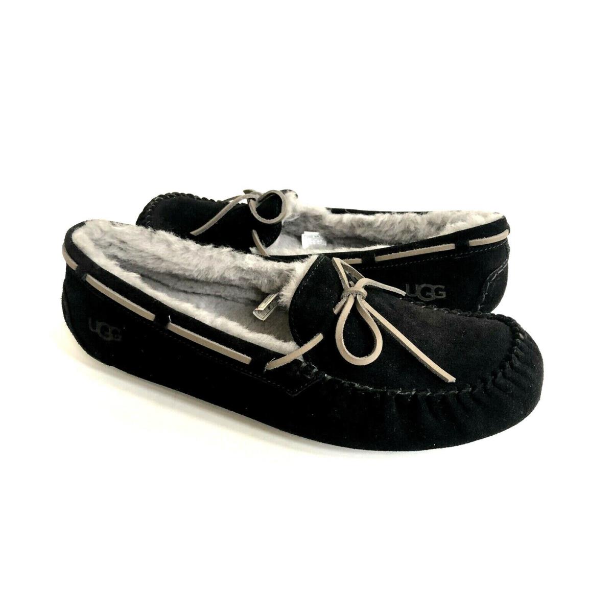 Ugg Olsen Black Shearling Lined Suede Moccasin Shoe US 10 / EU 43 / UK 9