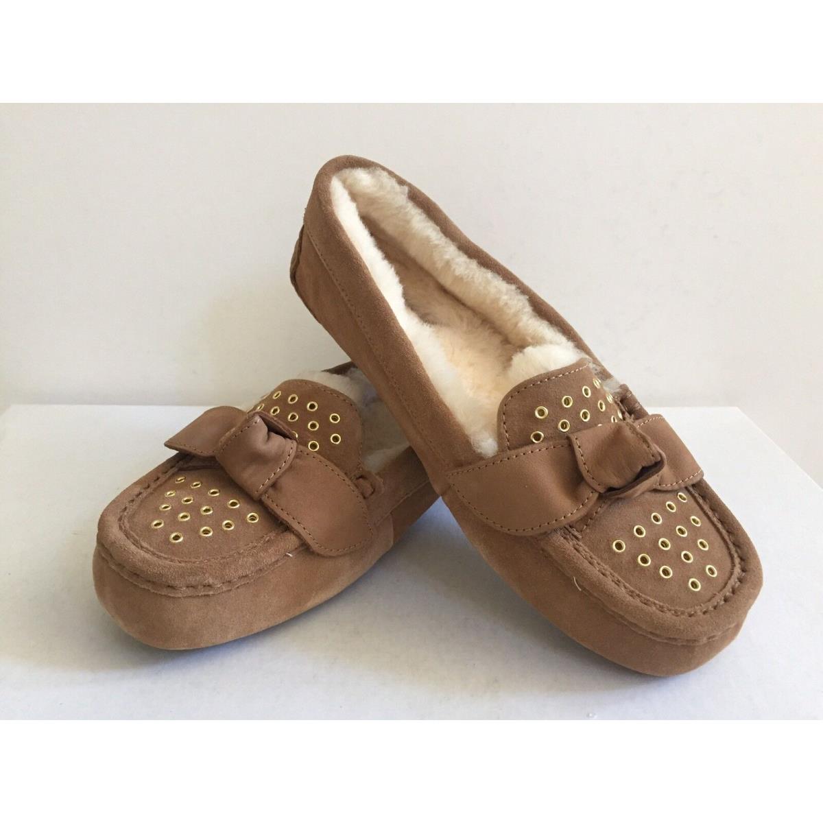 Ugg Rheanna Chestnut Shearling Lined Moccasin Shoe US 9 / EU 40 / UK 7.5