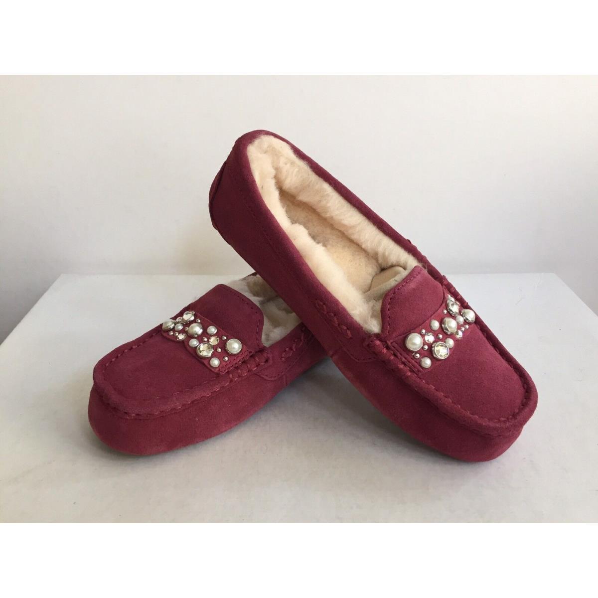 Ugg Ansley Brilliant Swarovski Crystal Garnet Moccasin US 6 / EU 37 / UK 4.5