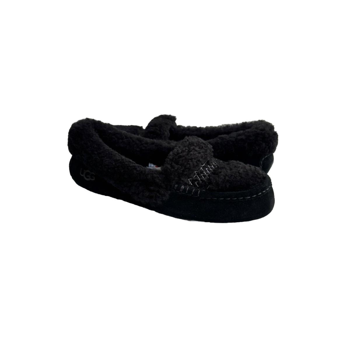 Ugg Ansley Ugg Braid Black Shearling Lined Moccasin Shoes US 9 / EU 40 / UK 7