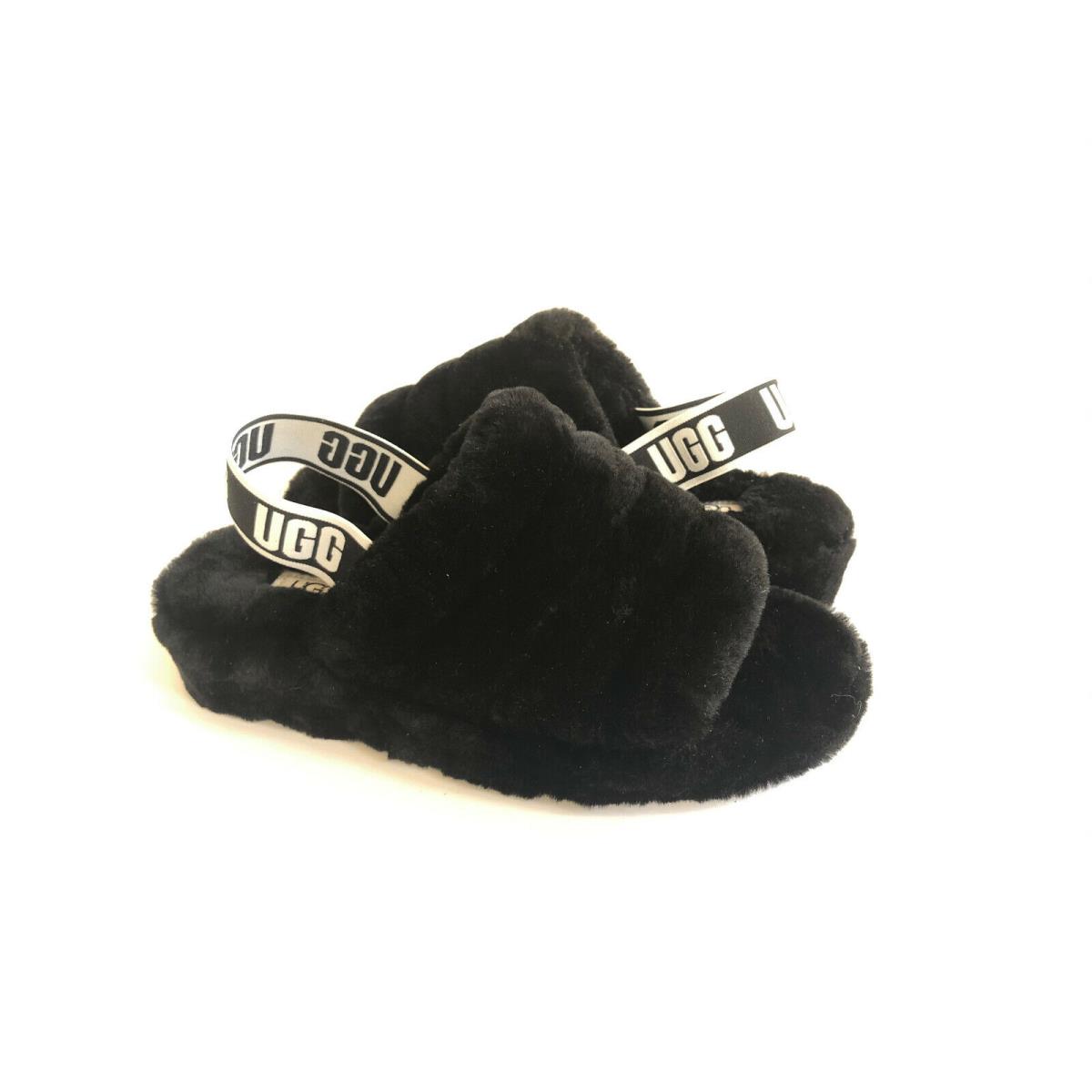 Ugg Fluff Yeah Slide Black Mocassin Slip ON Sandal US 6 / EU 37 / UK 4