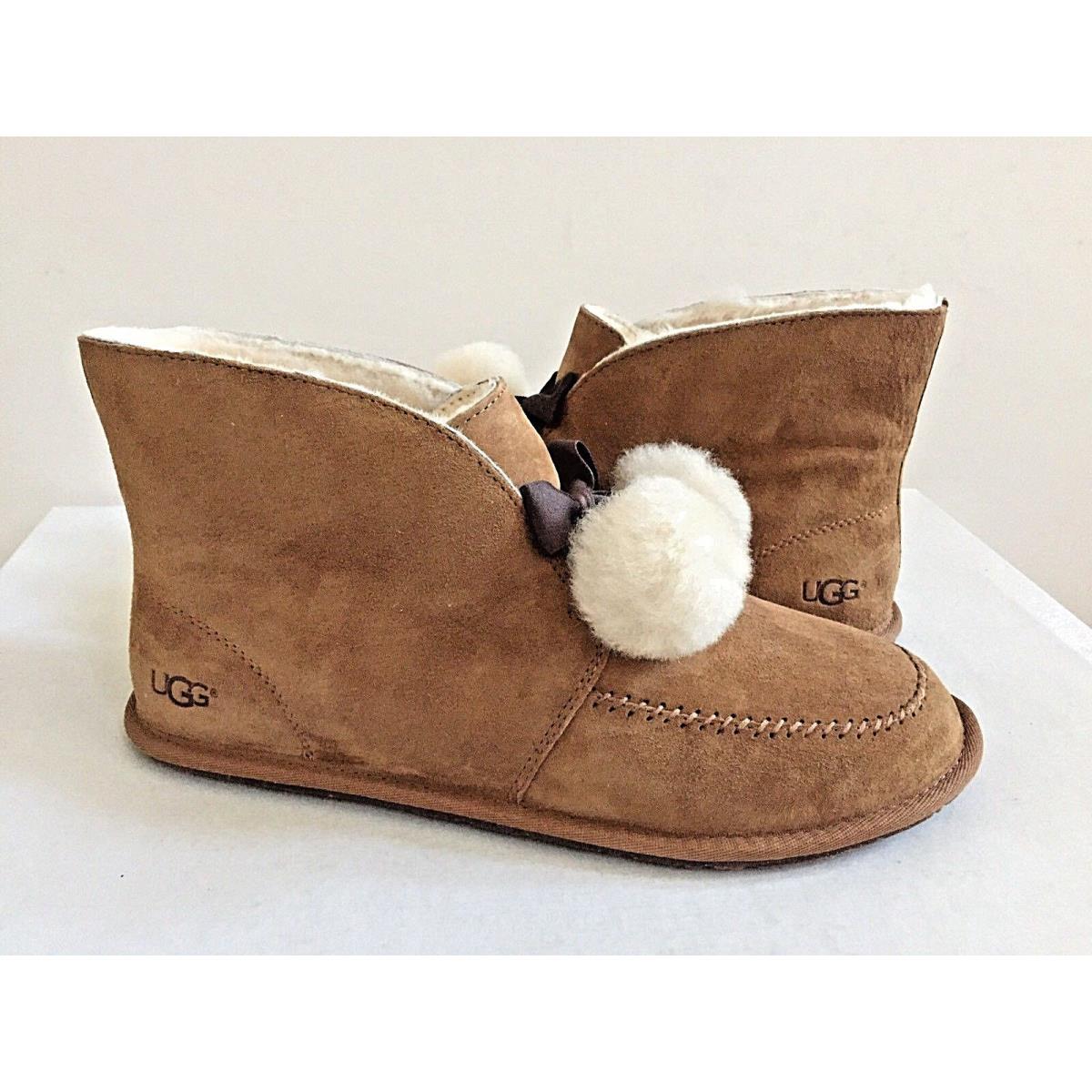 Ugg Kallen Chestnut Toscana Pom Pom Water Resistant Shoe US 12 / EU 43 /uk 10.5