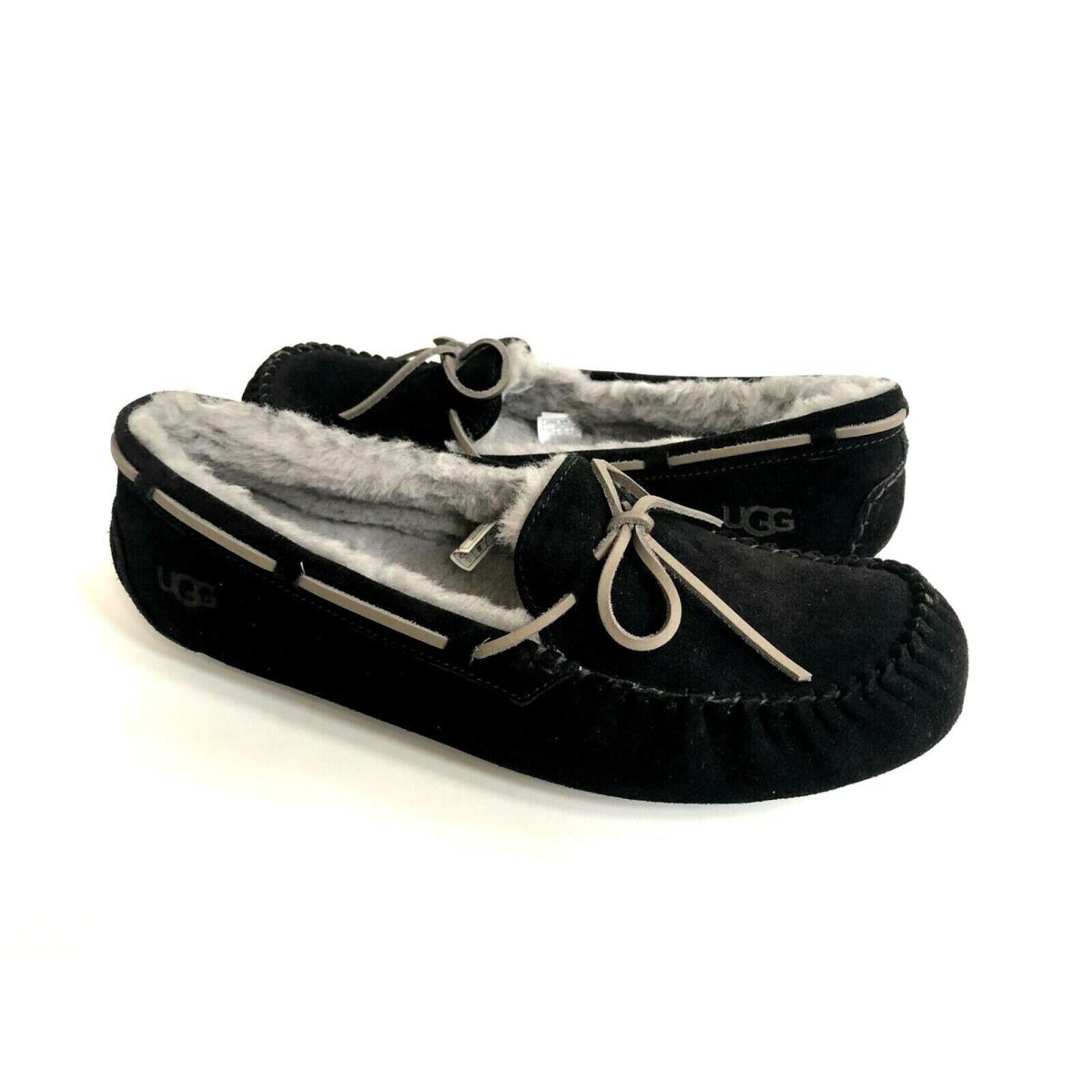 Ugg Olsen Black Shearling Lined Suede Moccasin Shoe US 13 / EU 46 / UK 12