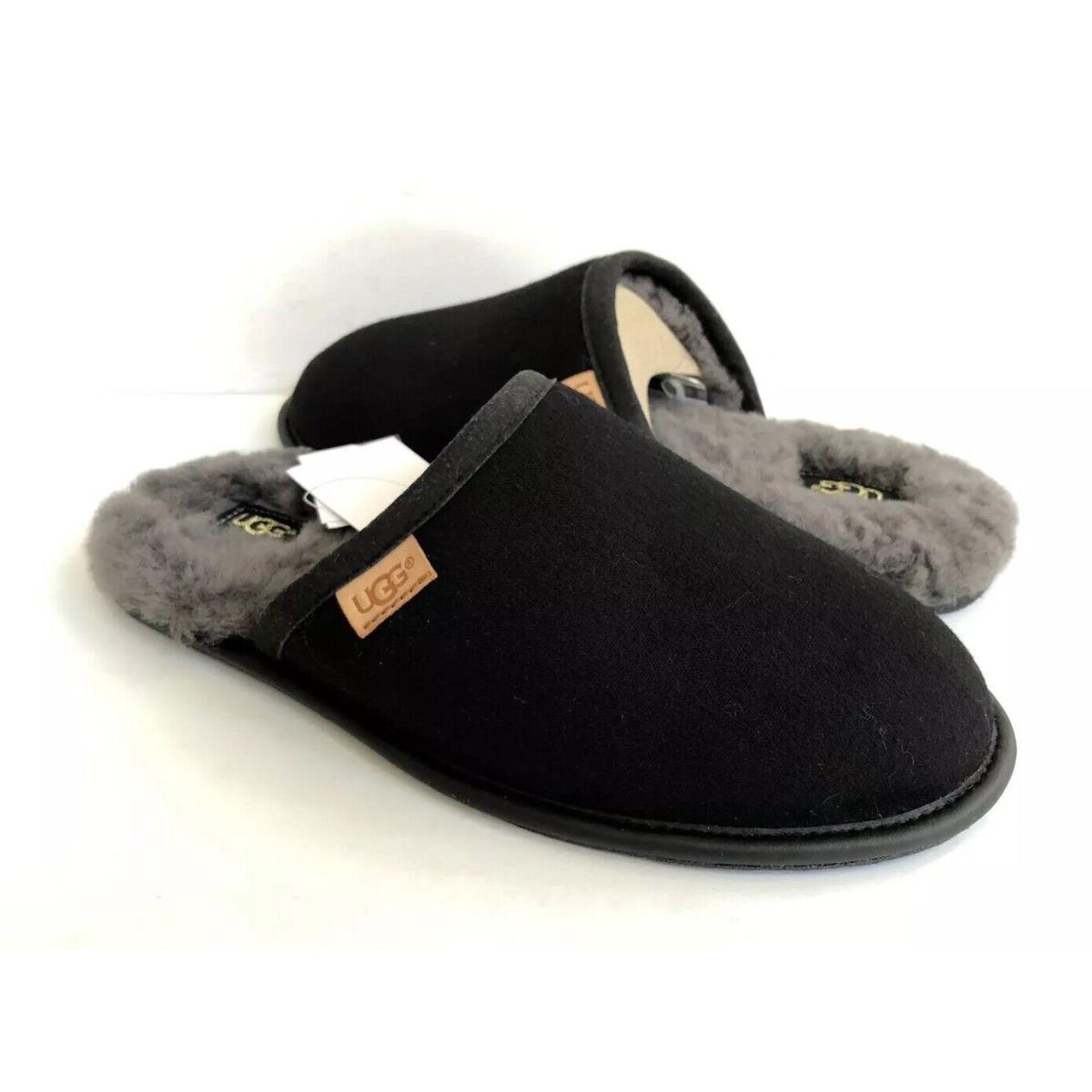 Ugg Scuff Black Wool Suede Moccasin Slip ON Slipper US 8 / EU 41 / UK 7