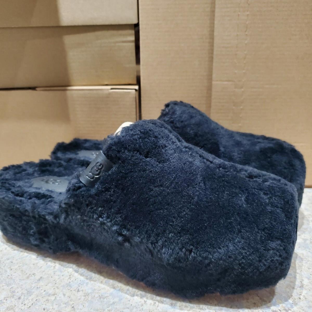 Womens Size 9 Black Ugg Fuzz Sugar Clog Slippers Shoes 1130950