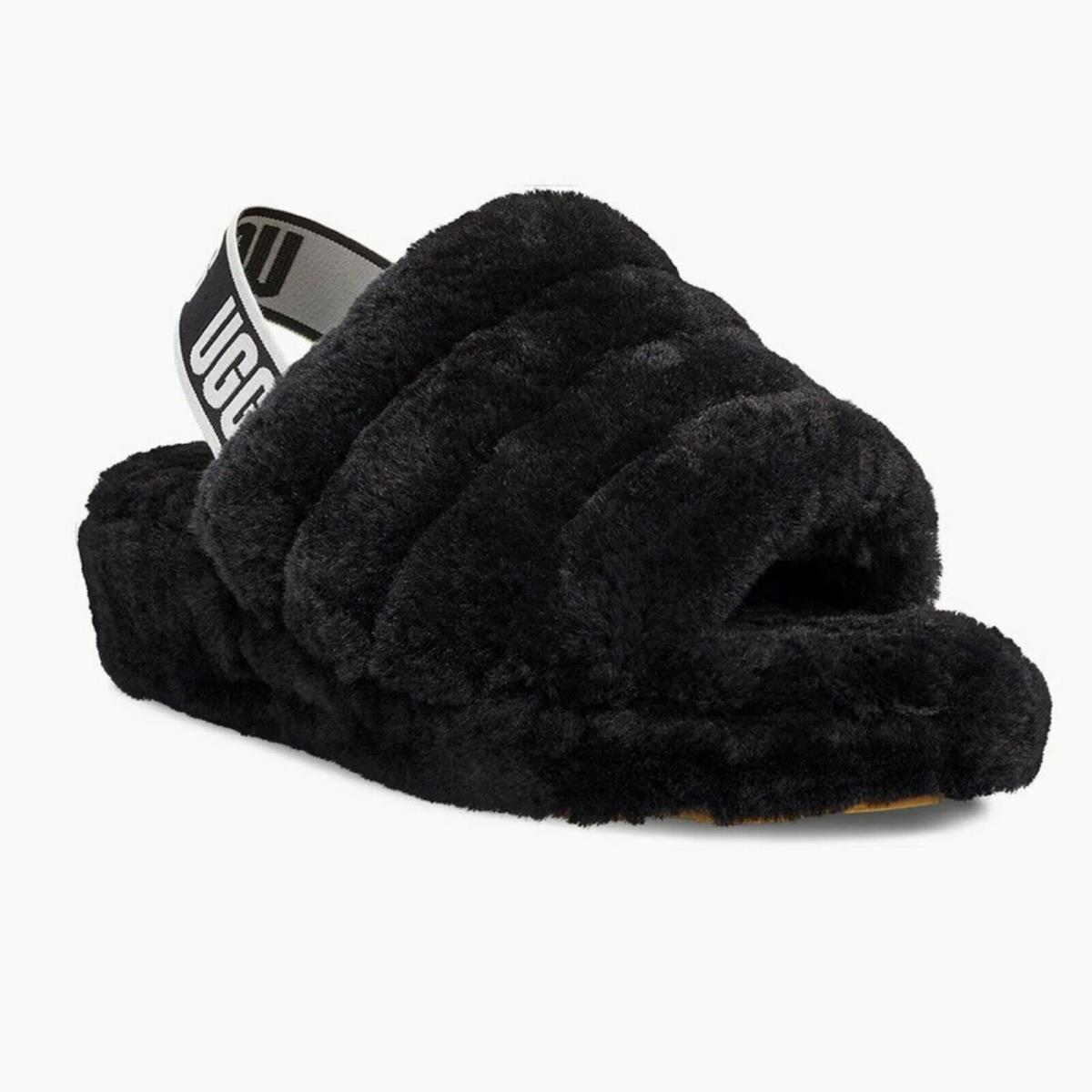 Shoes Universal Women Ugg W Fluff Yeah Slide 1095119BLK Black Size 6 US