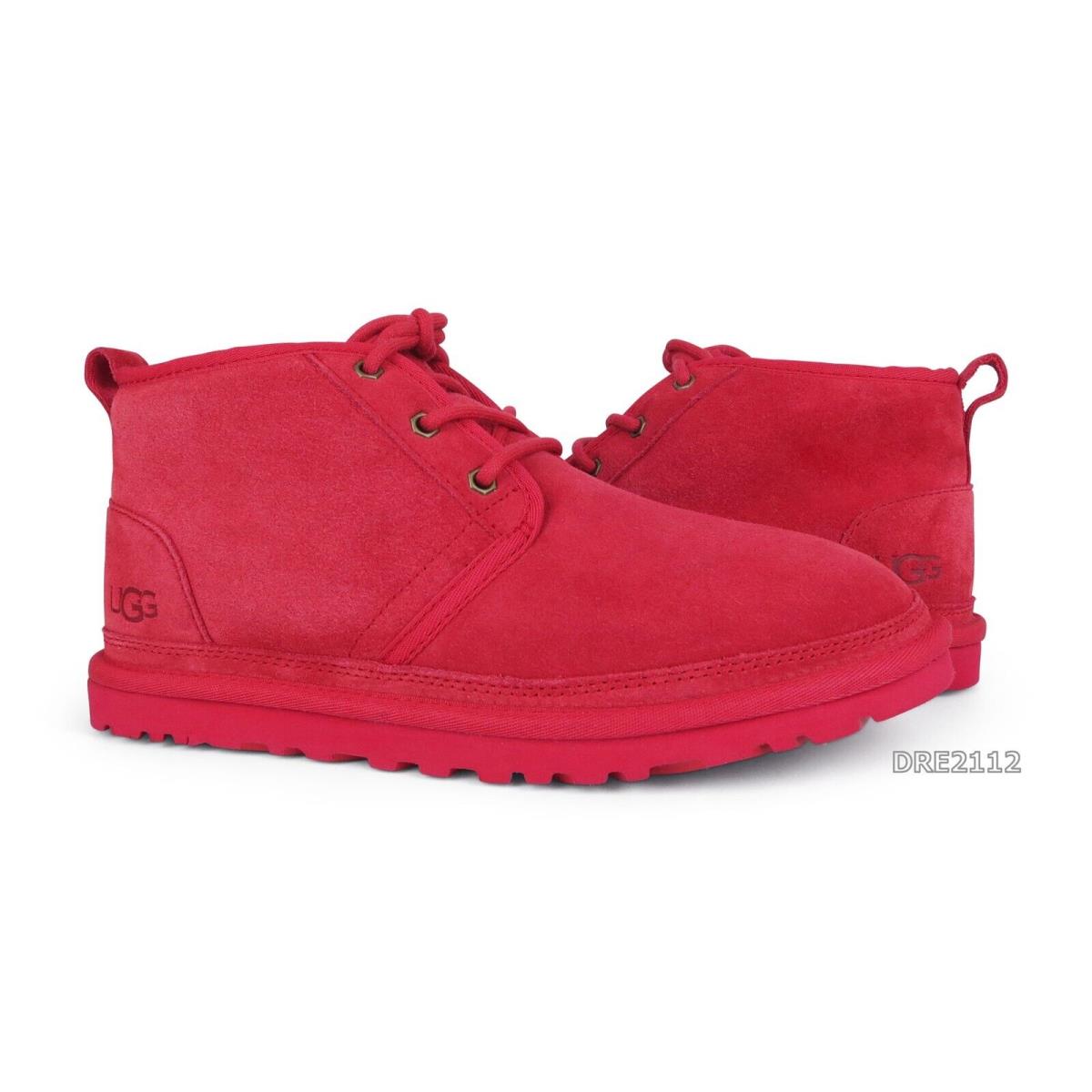 Ugg Neumel Samba Red Suede Fur Shoes Womens Size 9