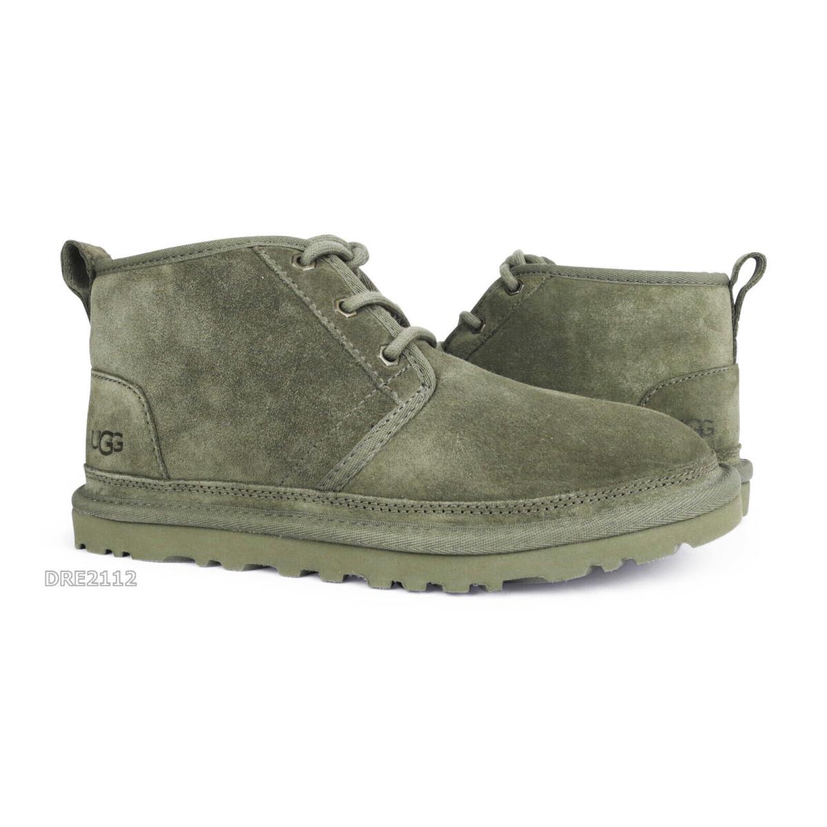 Ugg Neumel Burnt Olive Green Suede Fur Shoes Womens Size 9 -nib