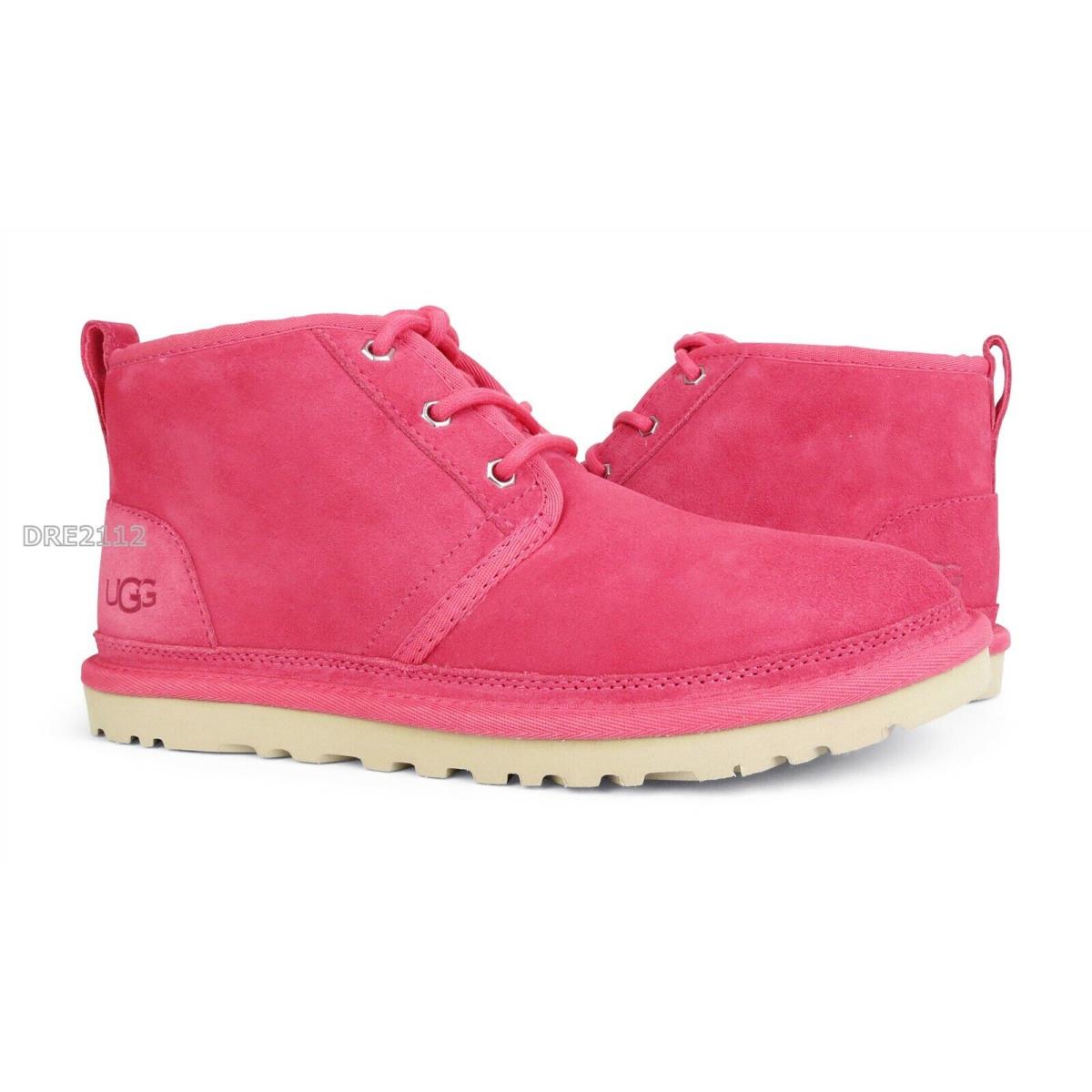 Ugg Neumel Strawberry Sorbet Suede Fur Shoes Womens Size 7 - Pink