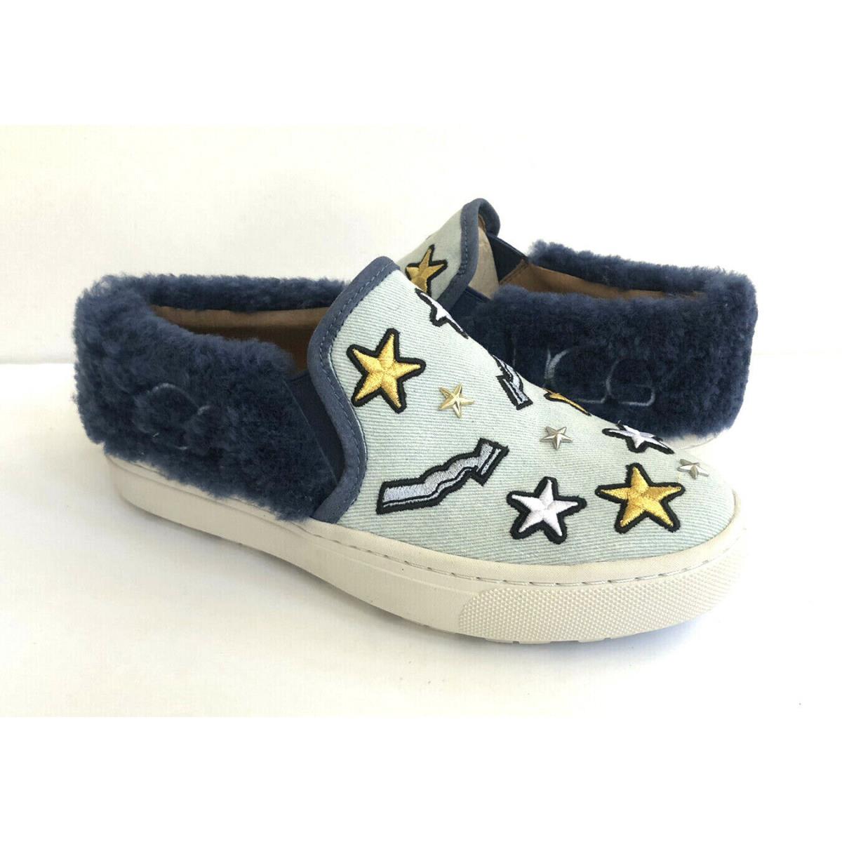 Ugg Patch IT Slip ON Bleach Denim Bling Platform Sneakers US 6 / EU 37 / UK 4