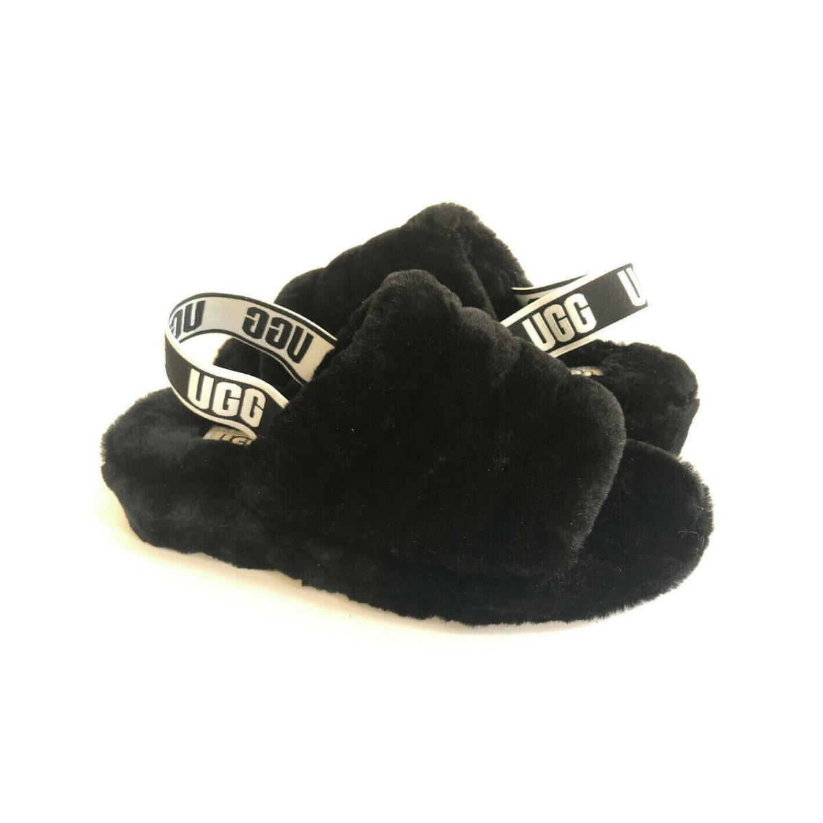 Ugg Fluff Yeah Slide Black Mocassin Slip ON Sandal US 9 / EU 40 / UK 7