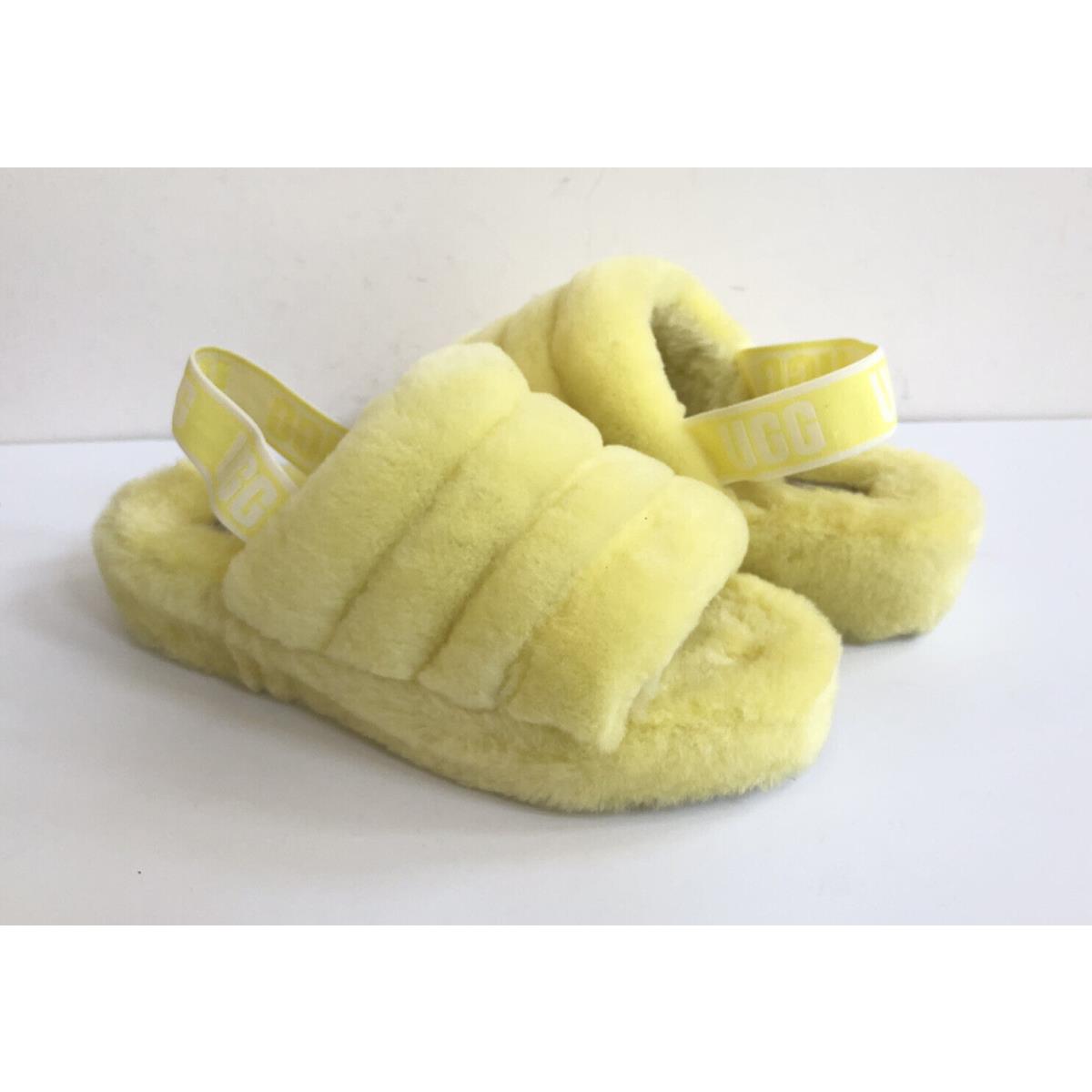 Ugg Fluff Yeah Slide Neon Yellow Mocassin Slip ON Sandal US 10 / EU 41 / UK 8