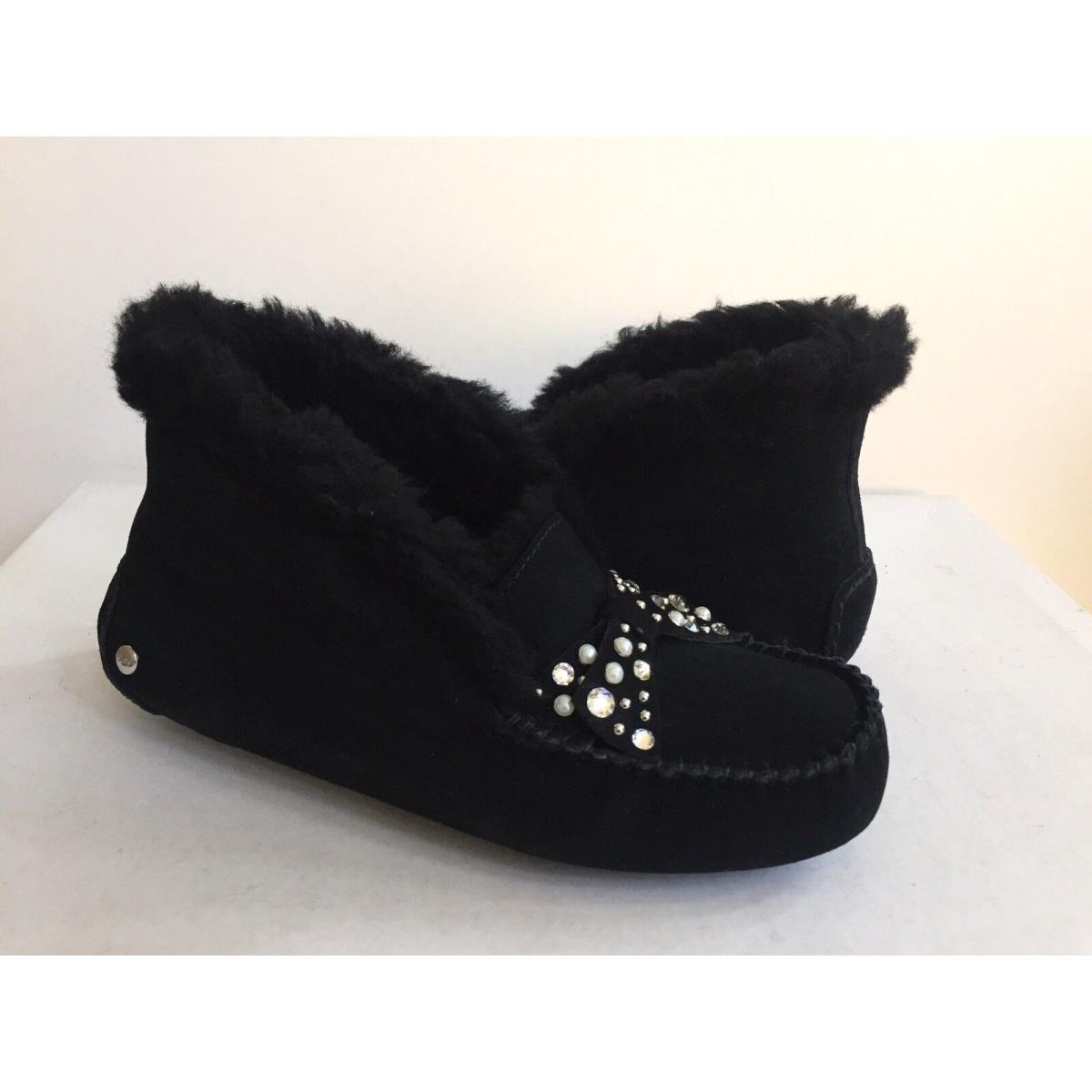 Ugg Alena Brilliant Black Shearling Mocassin Slippers US 5 / EU 36 / UK 3.5