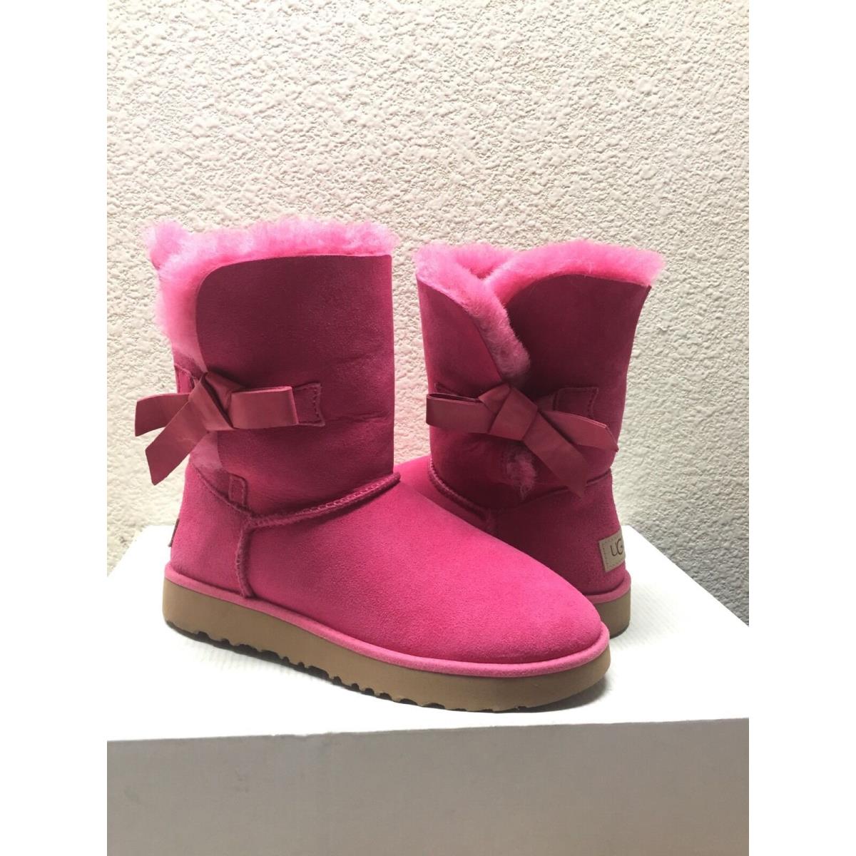 Ugg Classic Knot Diva Pink Bailey Bow Short Boot Usa 6 / EU 37 / UK 4.5