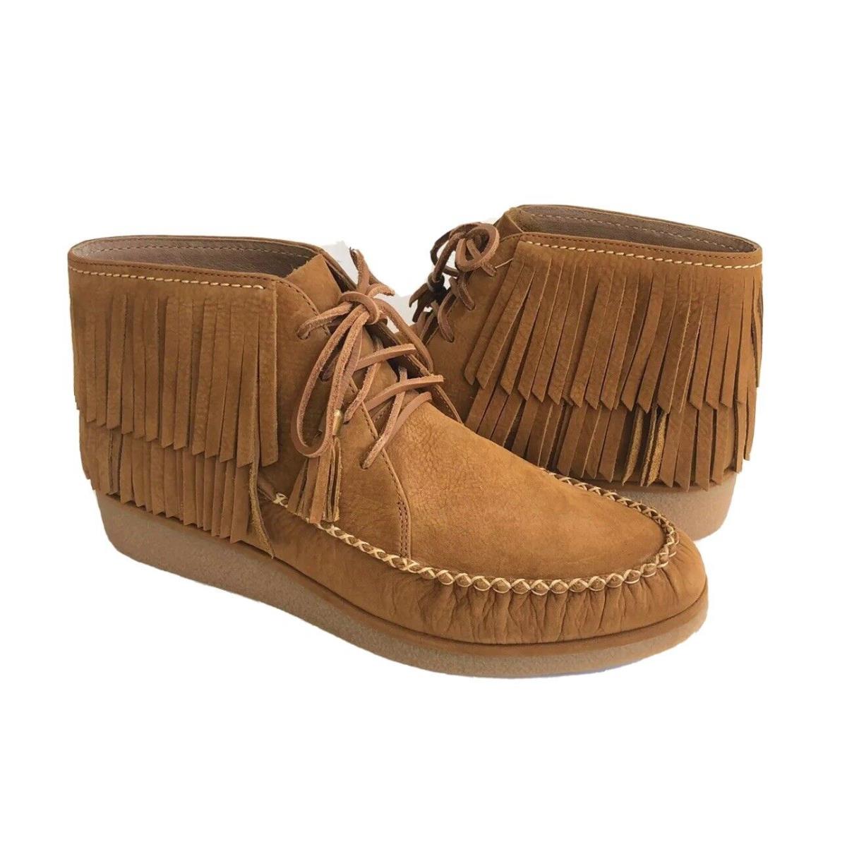 Ugg Caleb Chesntut Fringe Nubuck Slip ON Booties Shoes US 11 / EU 42 / UK 9