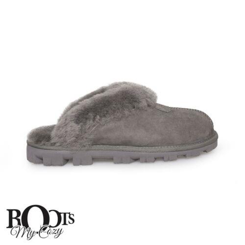 Ugg Coquette Grey Suede Sheepskin Comfort Women`s Slippers Size US 11/UK 9