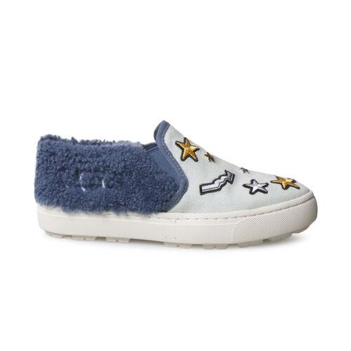 Ugg Patch IT Slip ON Bleach Denim Shearling Fashion Women`s Shoes Size US 7.5