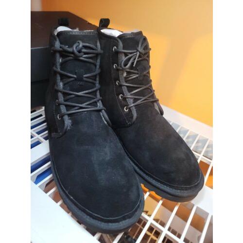 Ugg Harkley Black Suede Sheepskin Chukka Boots Shoes Size US 15 Men