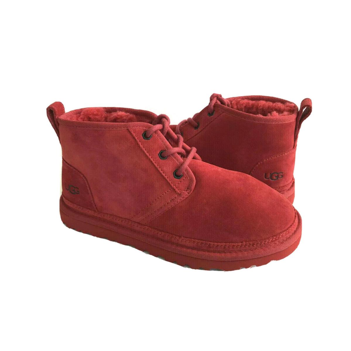 Ugg Women Neumel Samba Red Shearling Suede Shoe US 10 / EU 41 / UK 8