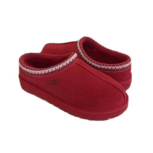 Ugg Tasman Samba Red Tnl Shearling Lined Moccasin Shoe US 6 / EU 37 / UK 4 - SAMBA RED TNL