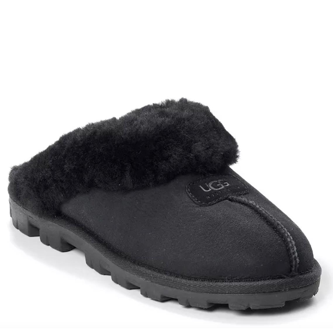 Women`s Size 9 Ugg Coquette Sheepskin Slide Slippers 5125 Black Uggs Shoes