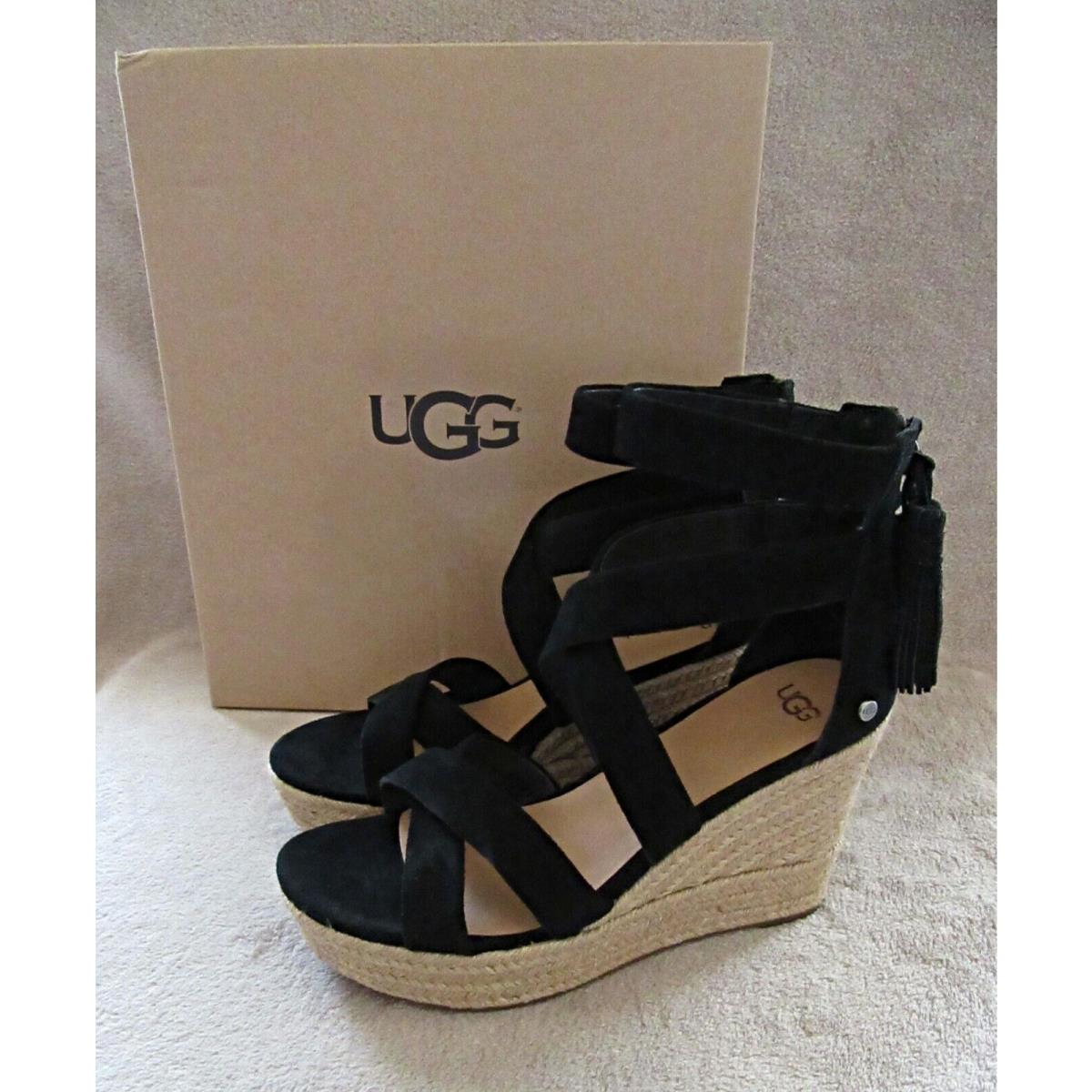 Ugg Australia 1019895 Raquel Wedge Suede Shoes Sandals US 9.5 M Eur 40.5