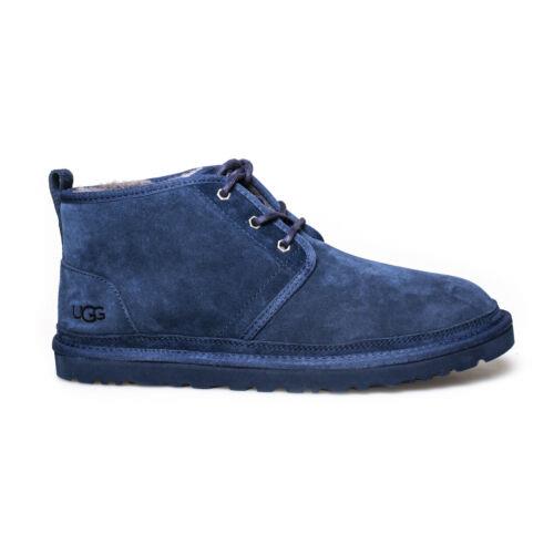 Ugg Neumel Navy Suede Sheepskin Chukka Ankle Men`s Shoes Size US 11