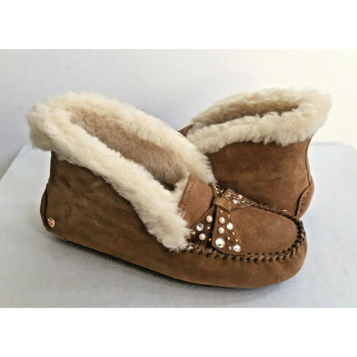 Ugg Alena Brilliant Chestnut Shearling Mocassin Slippers US 6 / EU 37 / UK 4.5