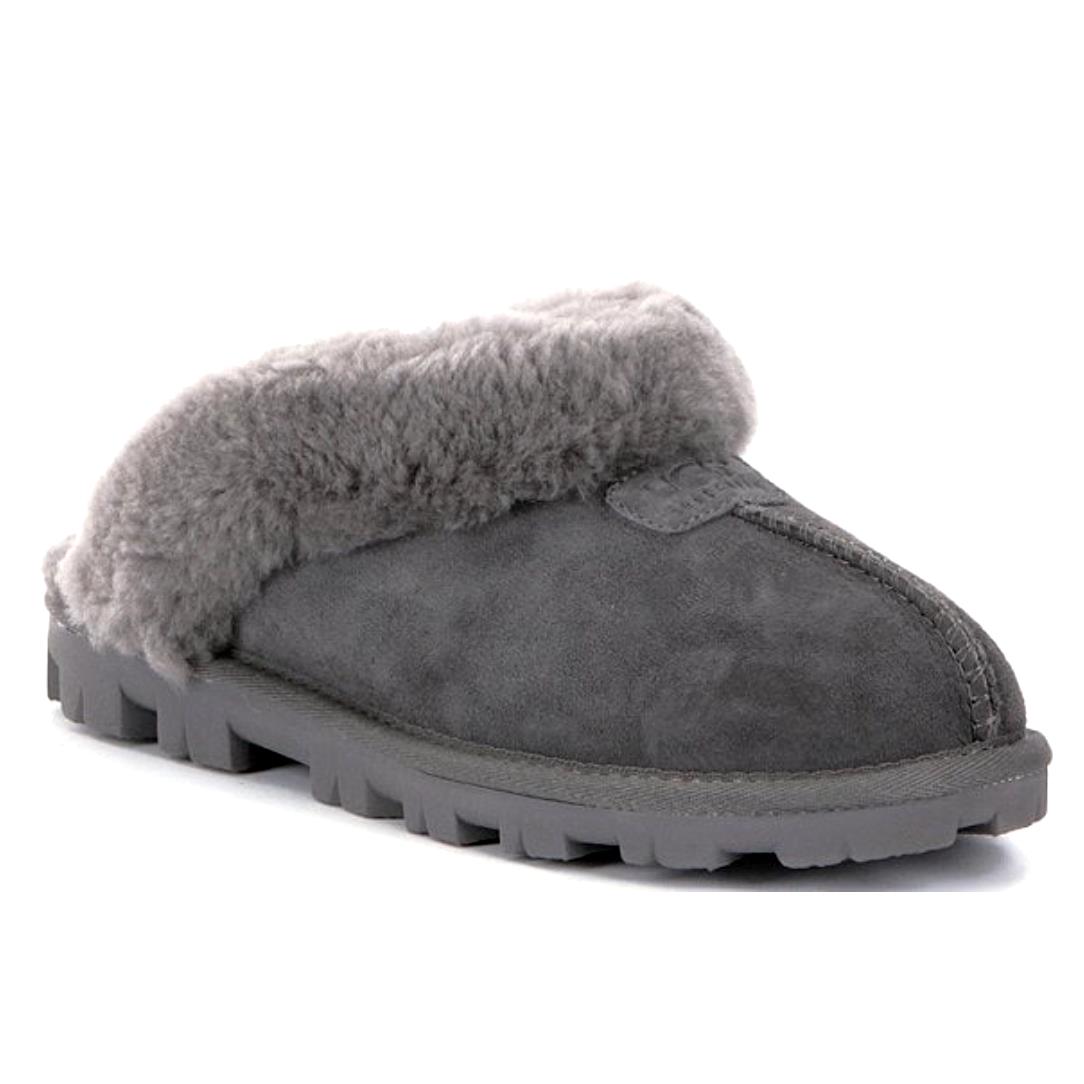 Women`s Size 8 Ugg Coquette Sheepskin Slide Slippers 5125 Grey Uggs Shoes