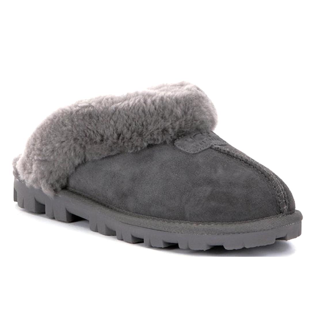 Women`s Size 7 Ugg Coquette Sheepskin Slide Slippers 5125 Grey Uggs Shoes