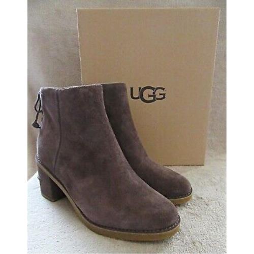 Ugg Australia Corinne Mysterious Brown Suede Zip Boots Shoes US 9 Eur 40