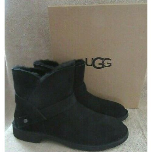 Ugg 1126673 Black Suede Leather Water Resistant Ankle Boots Shoes US 9 EU 40