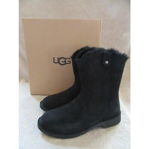 Ugg Australia Larker Black Suede Leather Wool Boots Shoes US 9 Eur 40