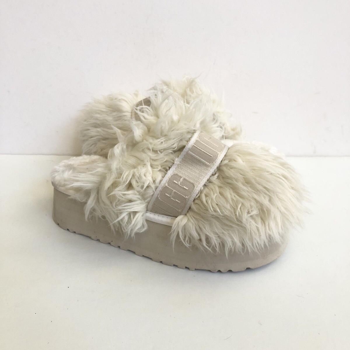 Ugg Fluff Momma Sugar Slide Tasman White Platform Slipper US 6 / EU 37 / UK 4