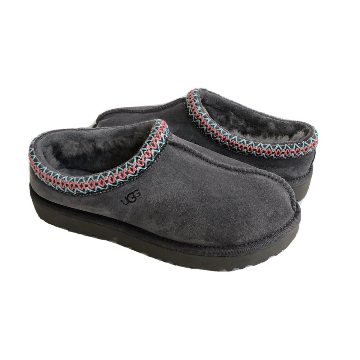 Ugg Women Tasman Dark Grey Gray Shearling Moccasin Shoe US 7 / EU 38 / UK 5