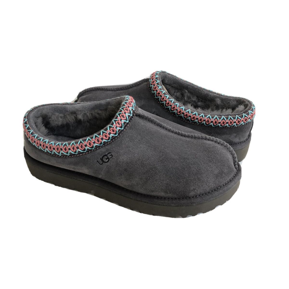 Ugg Women Tasman Dark Grey Gray Shearling Moccasin Shoe US 9 / EU 40 / UK 7