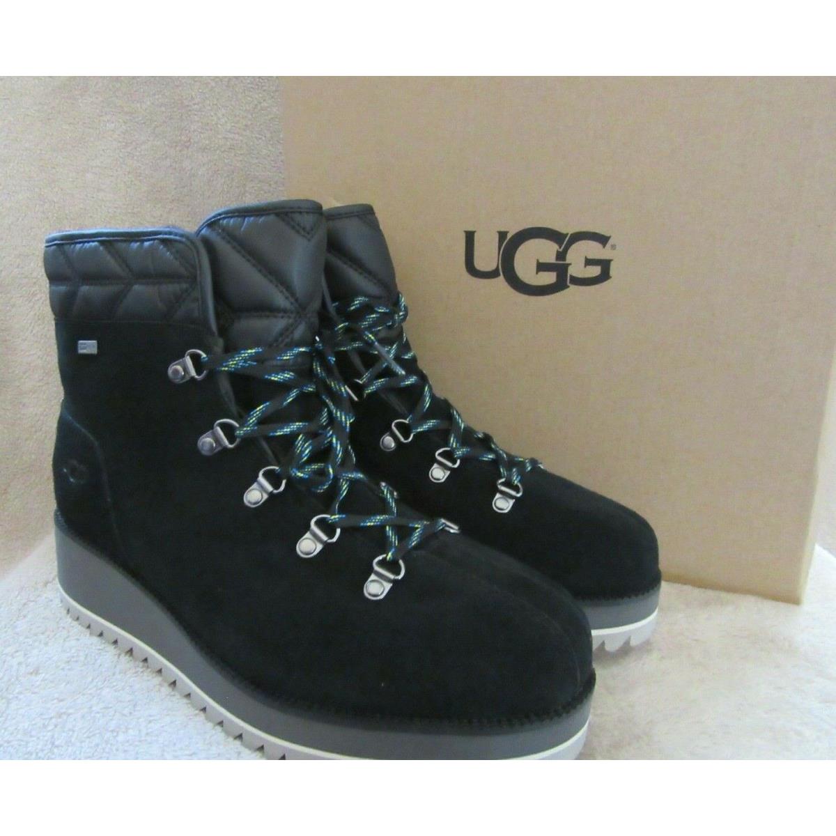 Ugg Australia Birch Waterproof Black Suede Lace Boots Shoes US 9.5 Eur 40.5