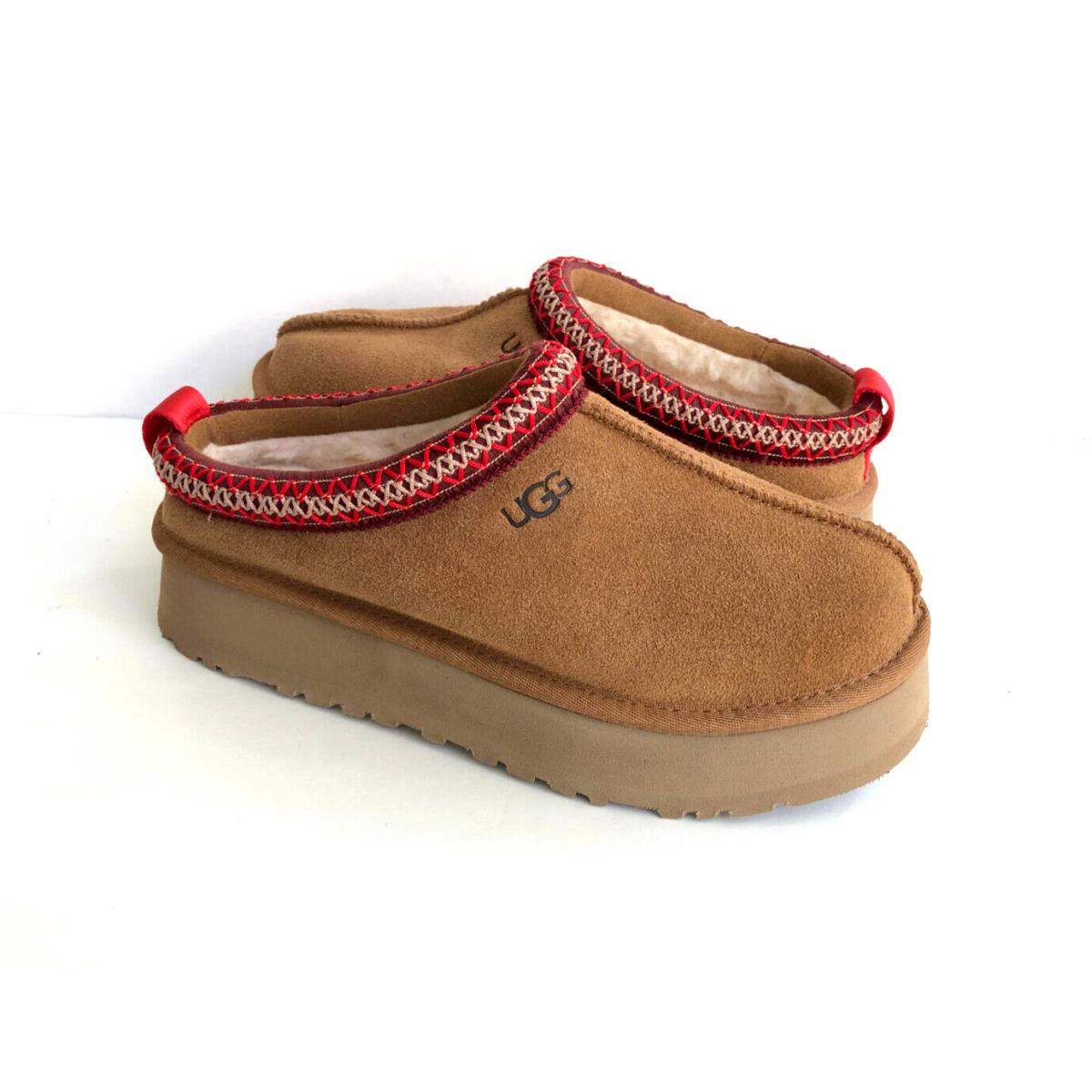 Ugg Women Tazz Chestnut Shearling Suede Platform Shoes US 7 / EU 38 / UK 5