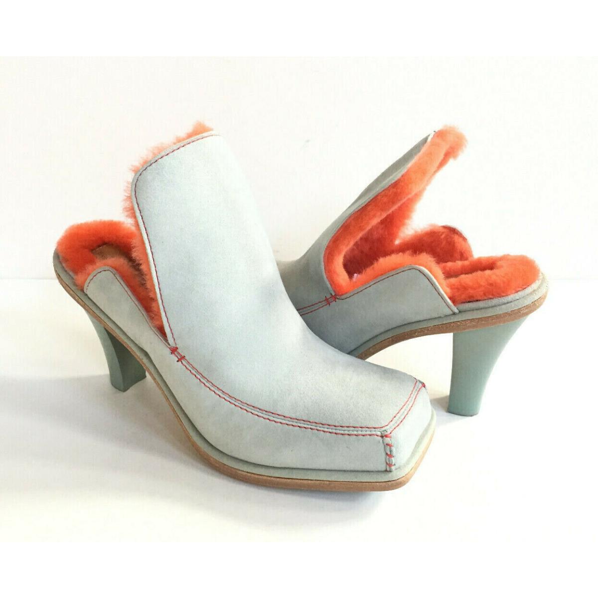 Ugg X Eckhaus Latta Court Mule Sky Grey /mandarin Orange US Shoe 6 / EU 37 /uk 4