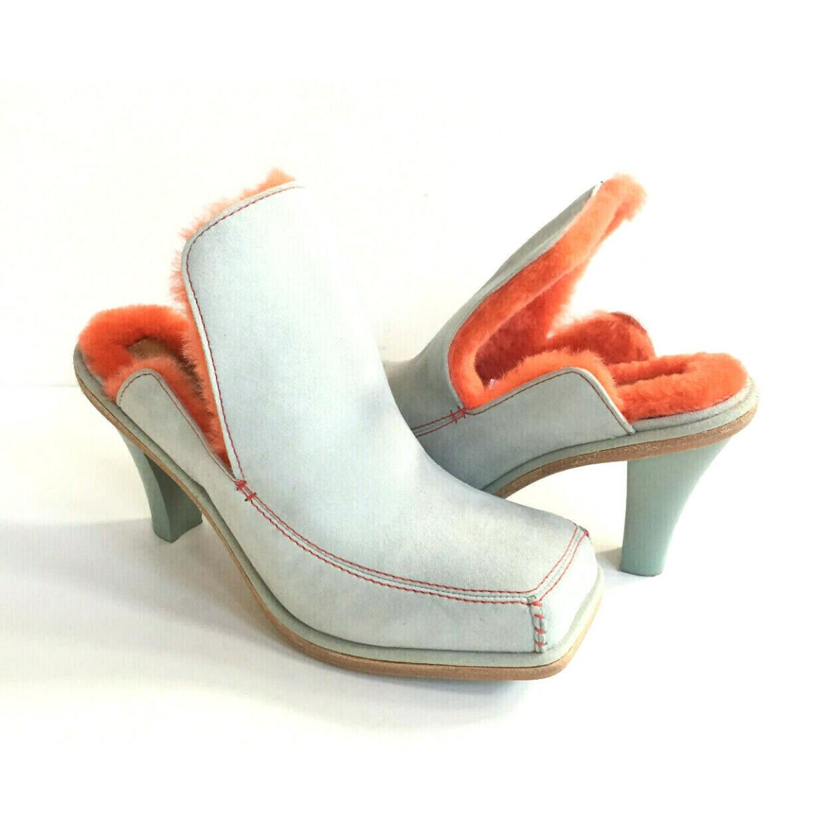 Ugg X Eckhaus Latta Court Mule Sky Grey /mandarin Orange US Shoe 5 /eu 36 / UK 3