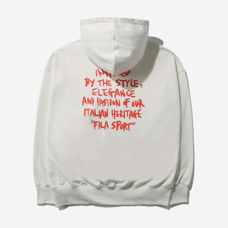 Bts X Fila Create Your Winter Typography Oversized Hoodies 2 Colors Large