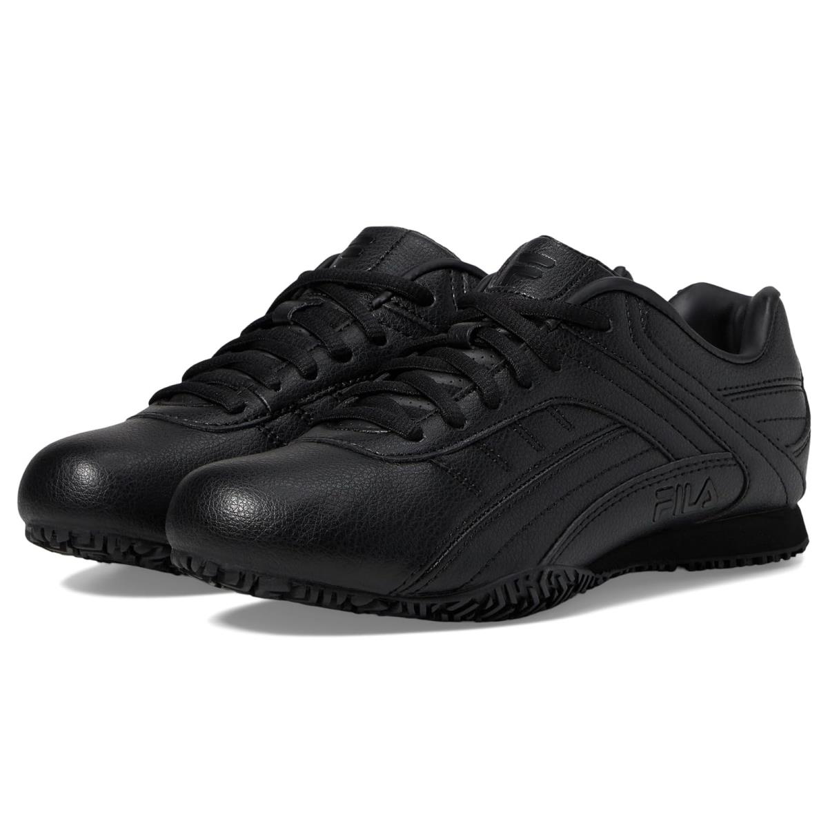 Woman`s Sneakers Athletic Shoes Fila Memory Elleray 5 Slip Resistant Black/Black/Black